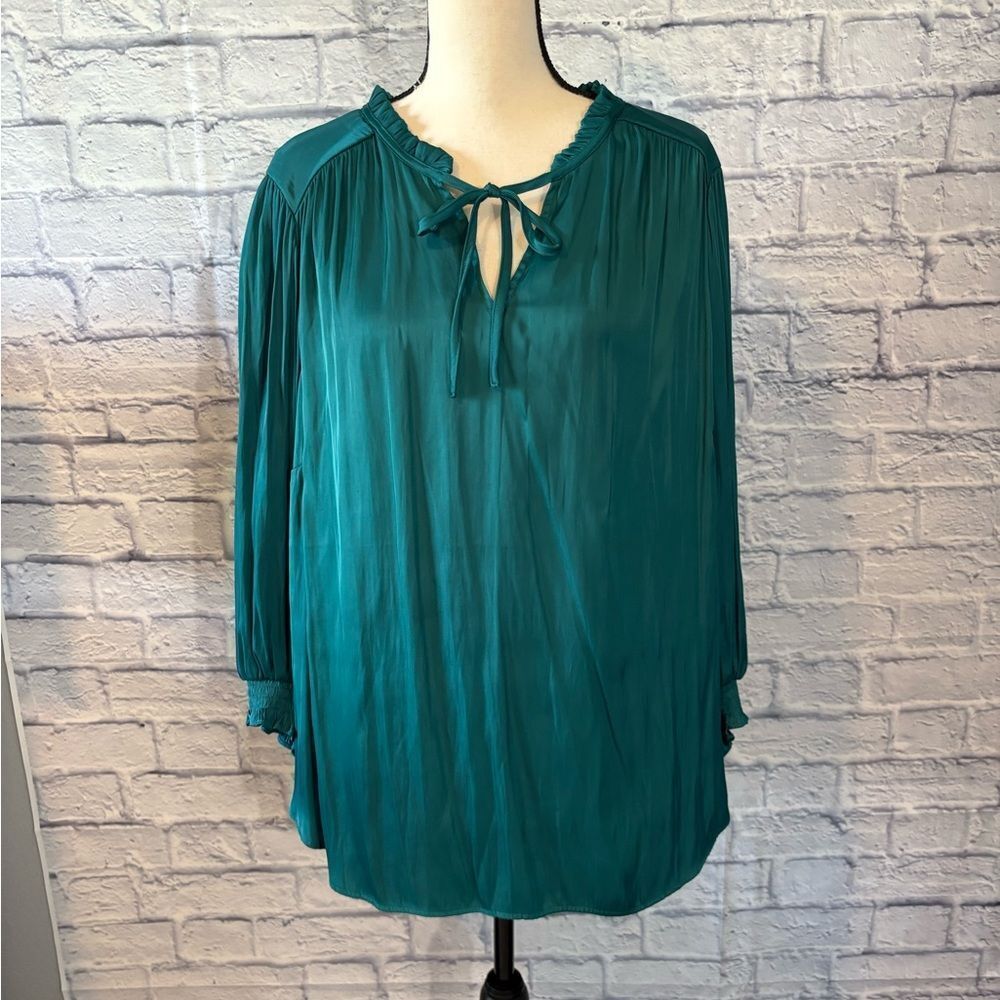 Rachel Zoe Emerald Blouse with Bow Detail
